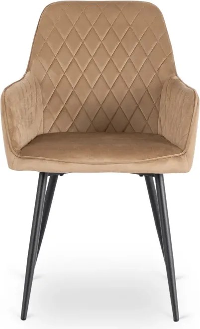Zestaw Stół Prostokątny Rozkładany HAMPTON 160-240 cm Dąb/Czarny i 4 Krzesła Tapicerowane BRESSO Beżowe Welurowe