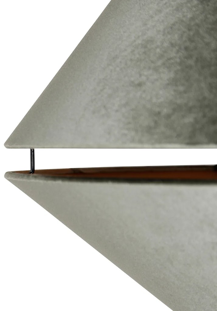 Luk Mosiężna lampa łukowa z białym i podwójnym aksamitnym abażurem zielonym - XXL klasyczny/Antyczny Oswietlenie wewnetrzne