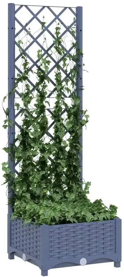 Szara donica ogrodowa na balkon z kratką A5-S91