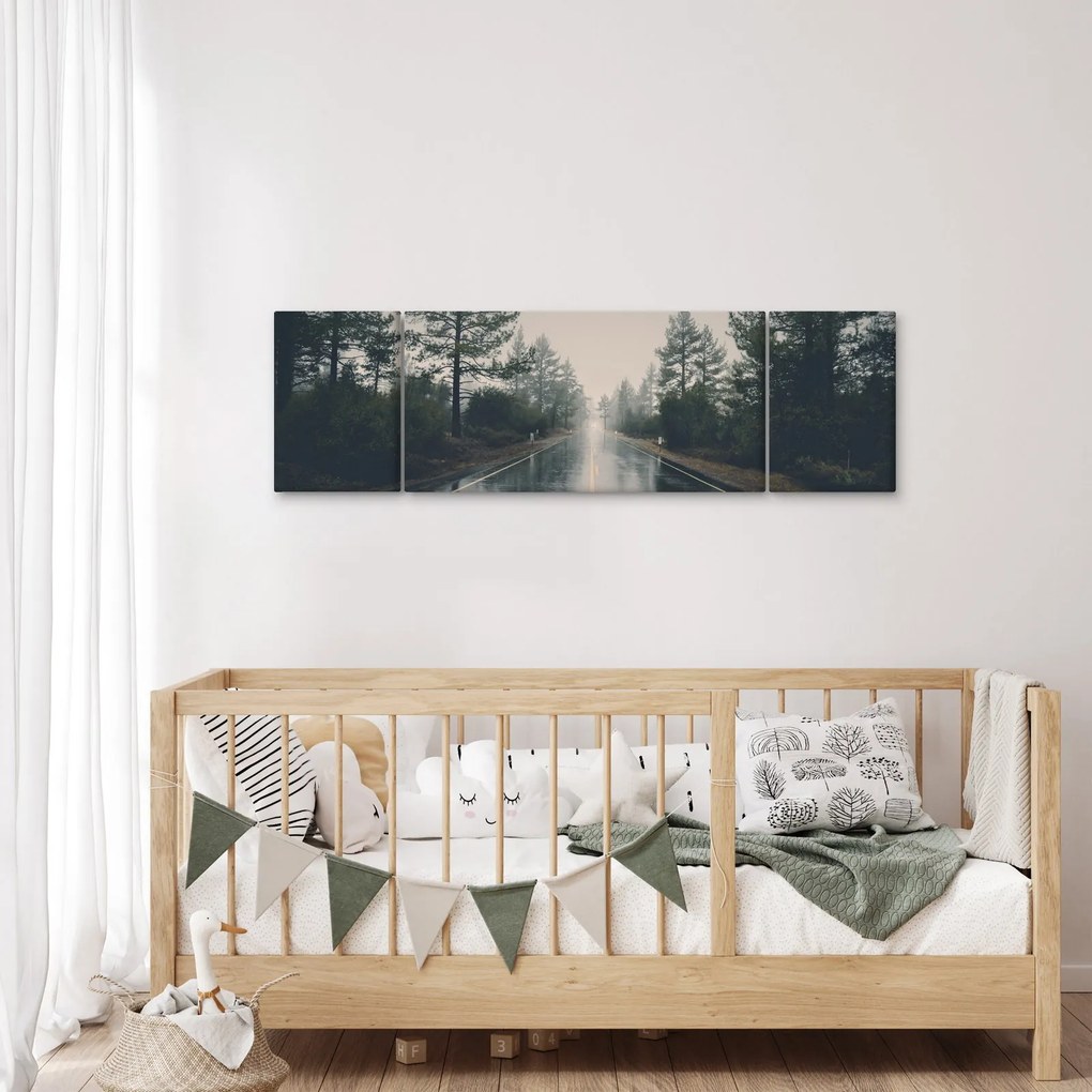 Obraz drogi w deszczu (170x50 cm)