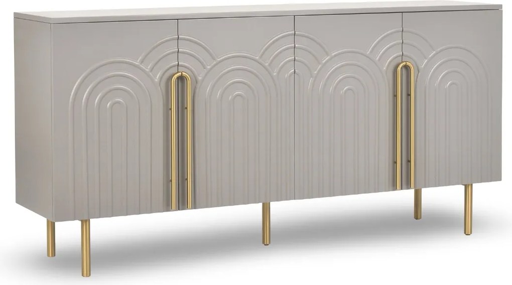Komoda glamour na złotych nogach Stilig ST310, kolor jasnoszary