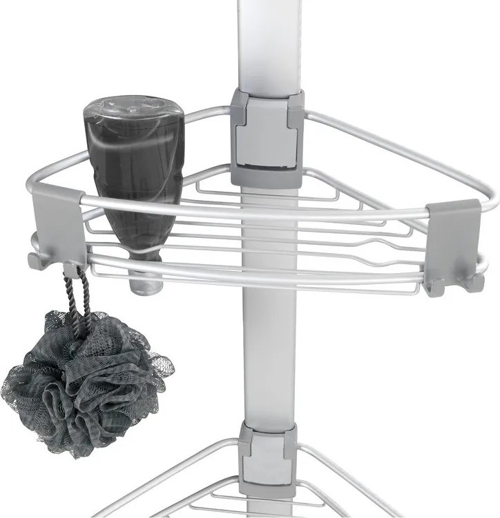 Aluminiowa teleskopowa półka łazienkowa w kolorze matowego srebra Purio – Wenko