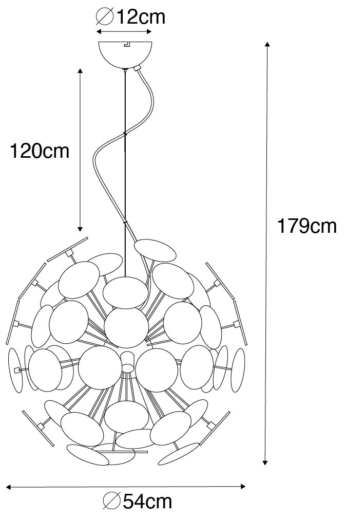 Designerska lampa wisząca czarno-złota - CerchioDesignerski Oswietlenie wewnetrzne