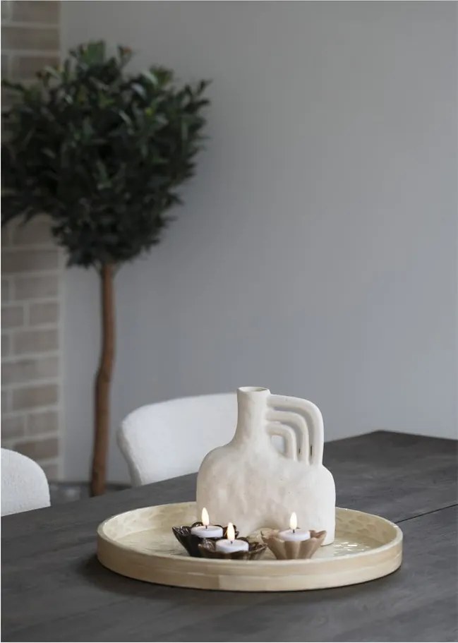 Kremowy ceramiczny wazon (wysokość 19,5 cm) – House Nordic