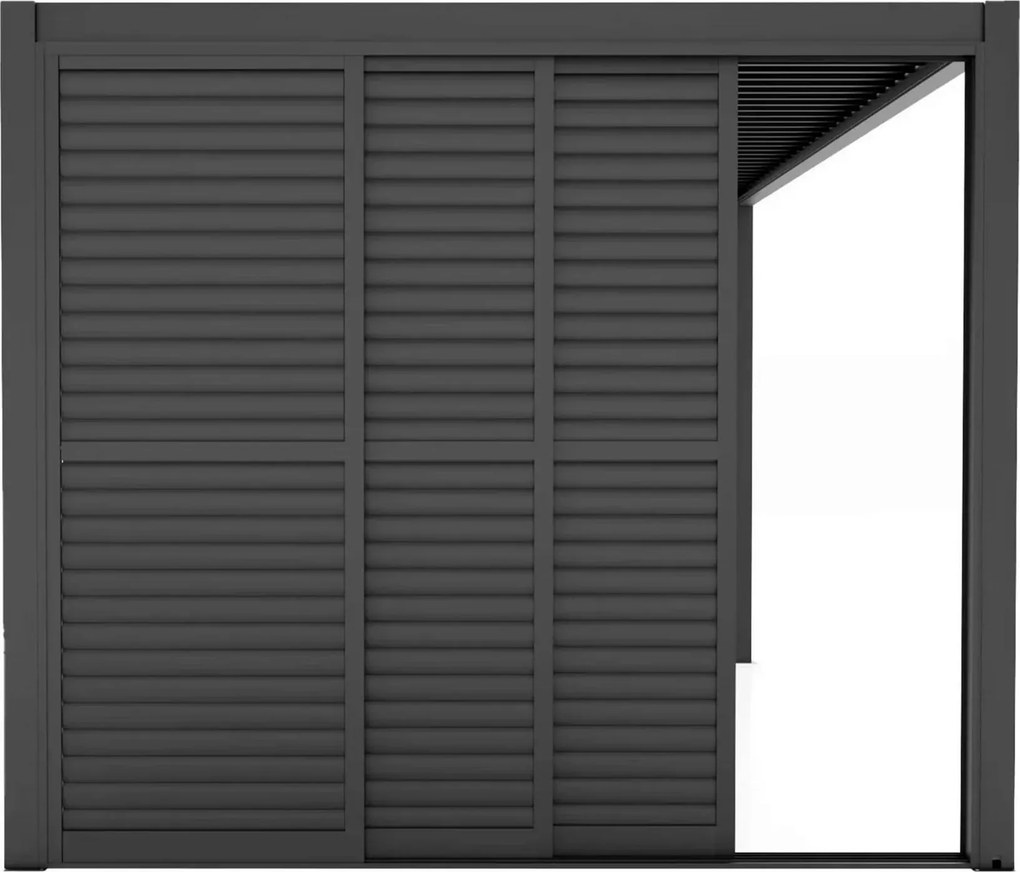 DRZWI PRZESUWNE ŻALUZJOWE LUXE 270X238 CM DO PERGOLI 3M ANTRACYT