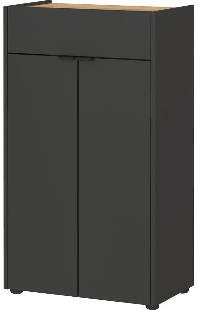 Antracytowa wysoka szafka łazienkowa 60x98 cm Forano – Germania