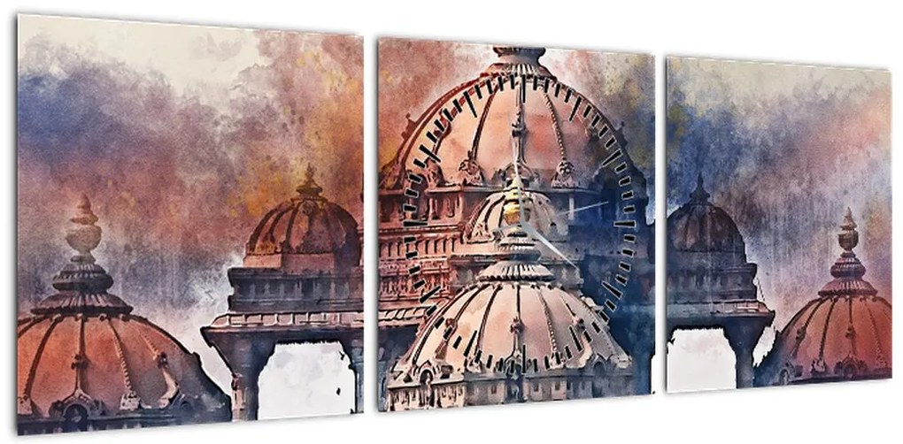 Obraz - Akshardham, New Delhi, Indie (z zegarem) (90x30 cm)