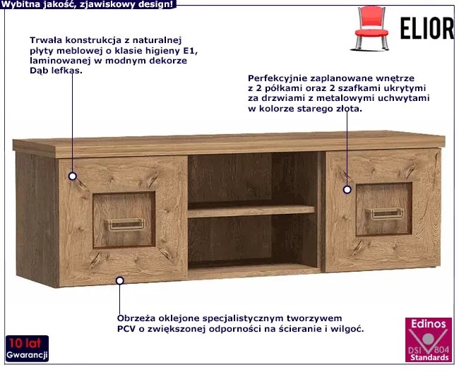 Półka ścienna z szafką dąb lefkas - Lorines 13X