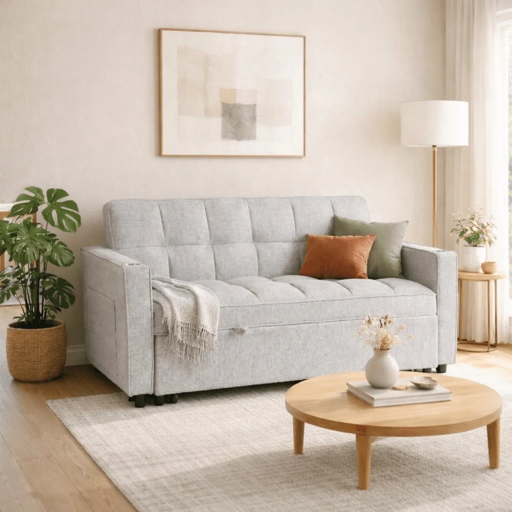 Fotel do Spania ASTER 2 Rozkładany Amerykanka Szary Nowoczesny