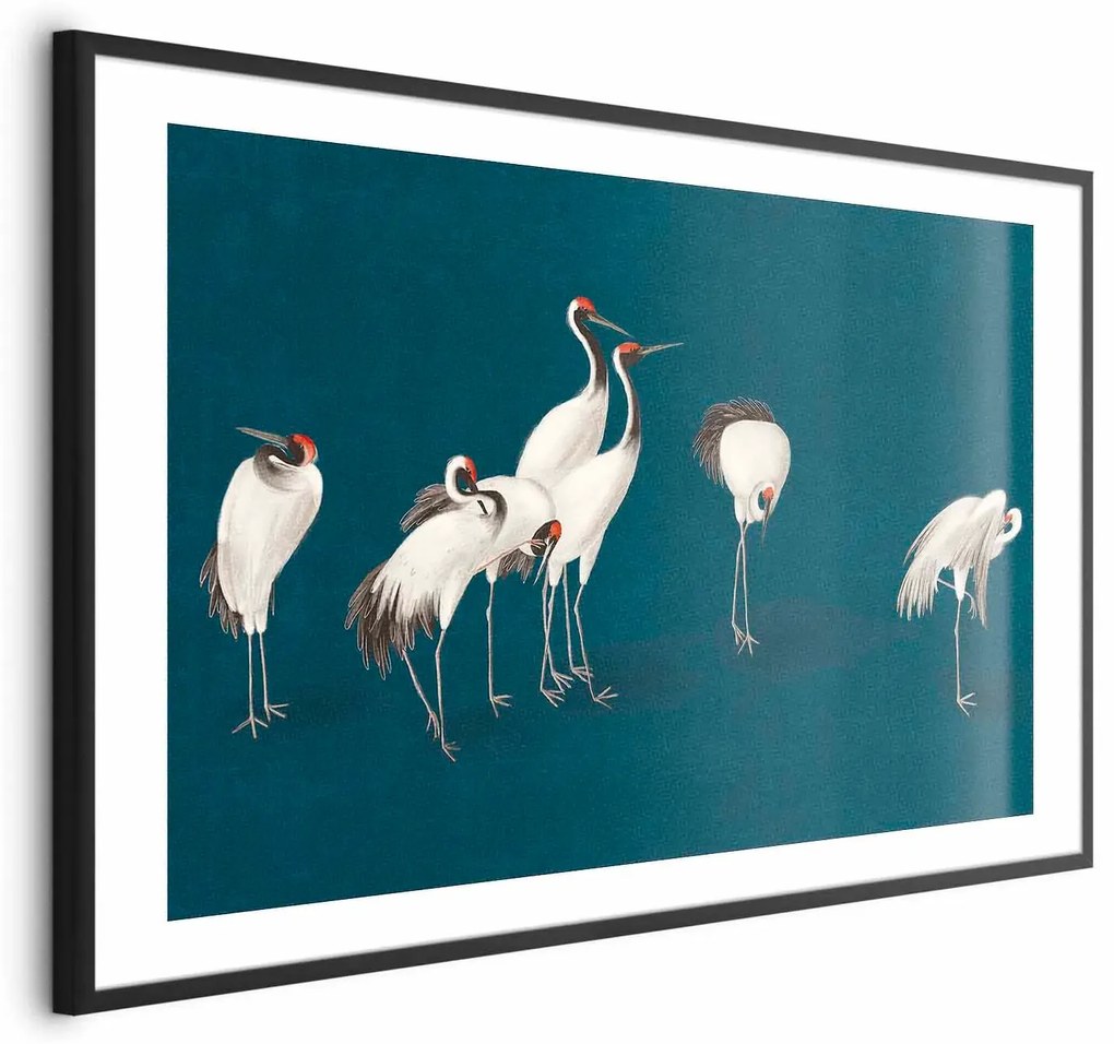 Plakat Wieczór nad stawem 60x40 cm z ramą czarną z marginesem ARTGEIST B