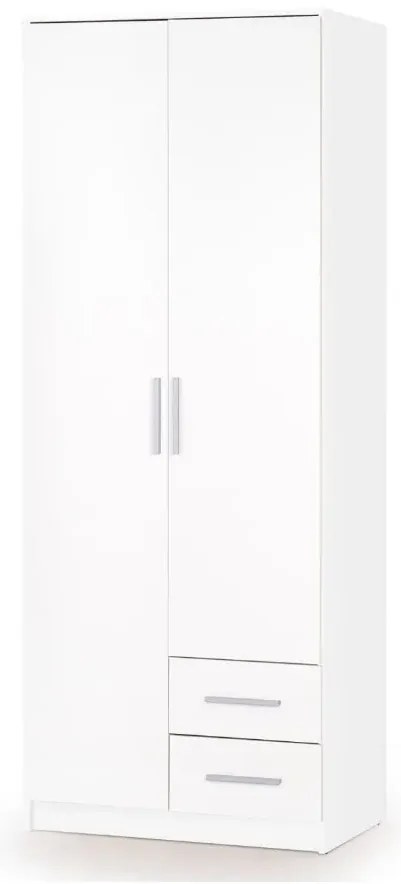 Szafa dwudrzwiowa LIMA S-2 80cm biały połysk HALMAR