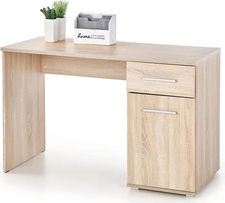 Skandynawskie biurko z szufladą i szafką dąb sonoma 120 cm K9-R81