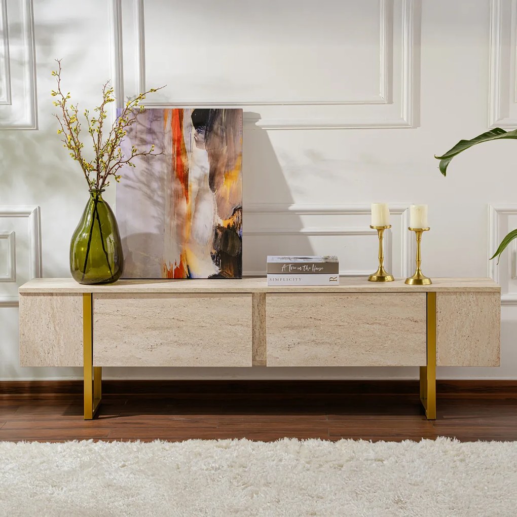 Stolik pod telewizor Serenity Travertine