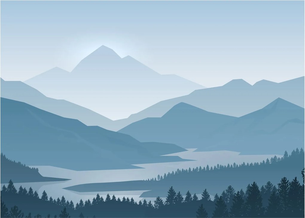 Obraz - Góry oczami grafika (70x50 cm)