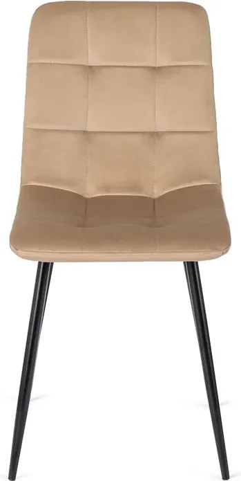 Zestaw Stół Prostokątny Rozkładany CLARK 120-160 cm Dąb Artisan/Czarny i 6 Krzeseł Tapicerowanych PERU Beżowych