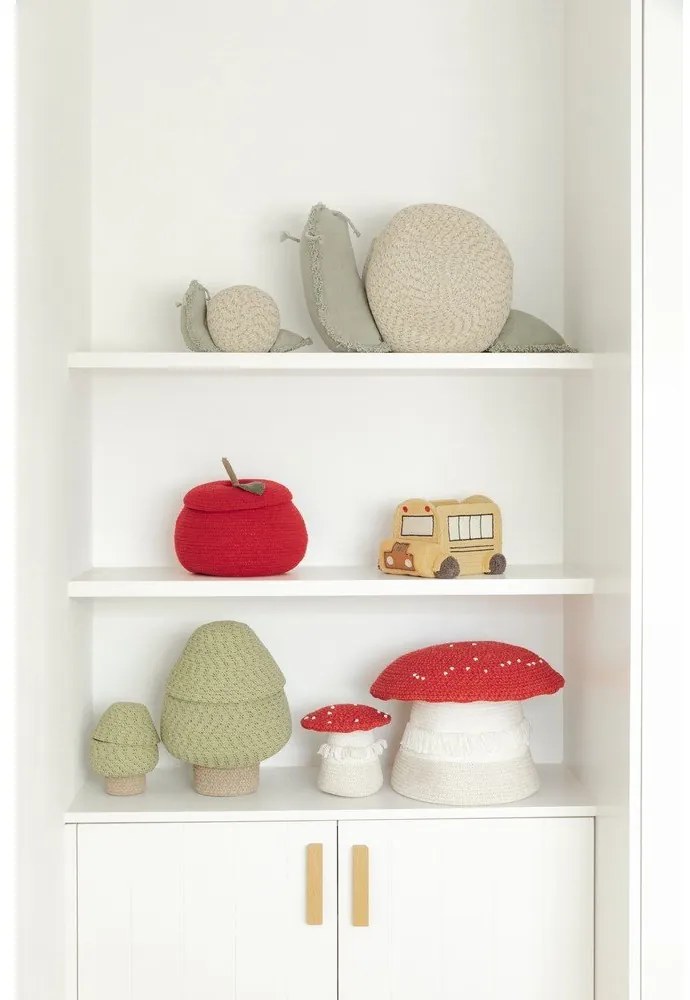 Czerwony tekstylny dziecięcy kosz na zabawki ø 28x20 cm Apple – Lorena Canals