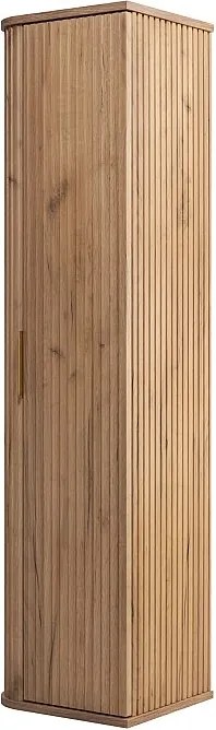 Szafka łazienkowa, dąb Craft, uchwyt złoty, 35,5 x 139 x 31,5 cm