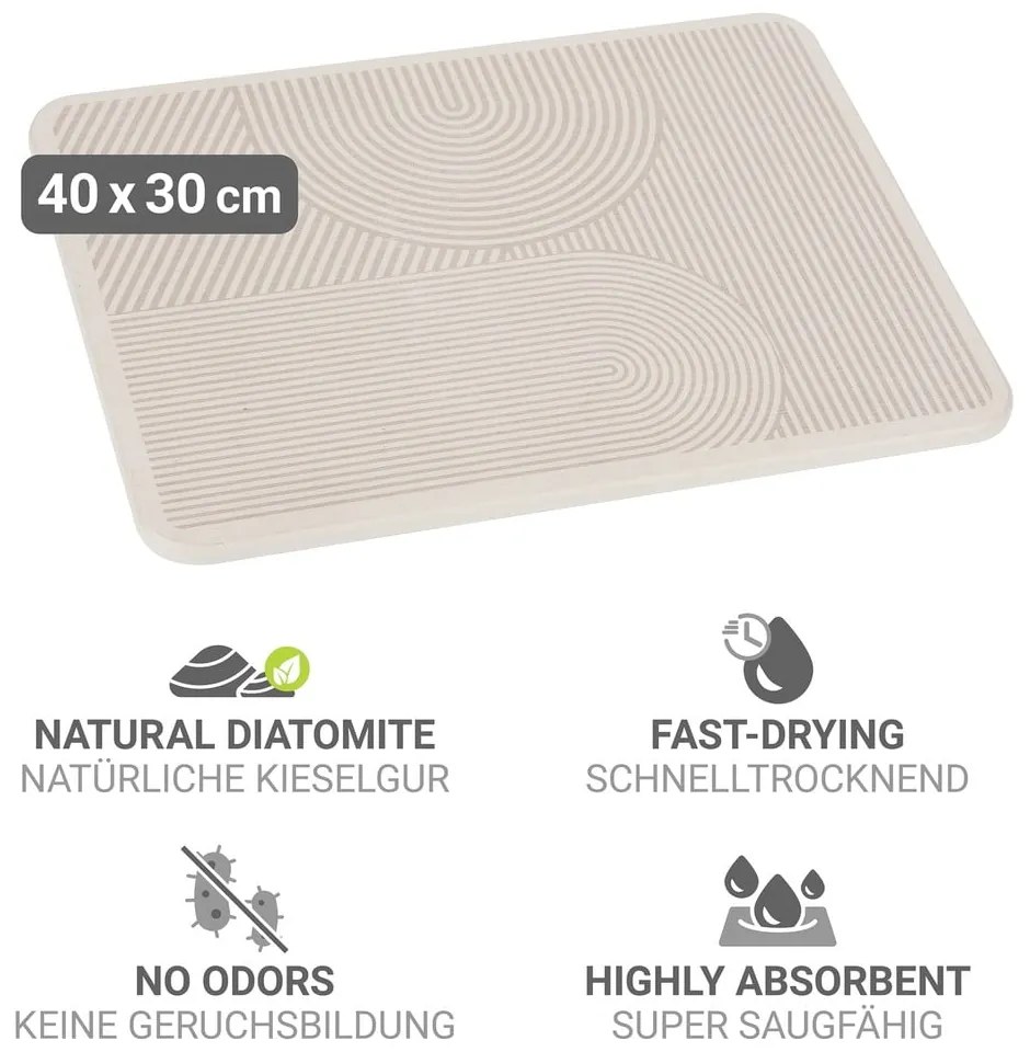 Beżowa podkładka do naczyń okrzemkowa (z diatomitu) 40x30 cm Damon – Wenko
