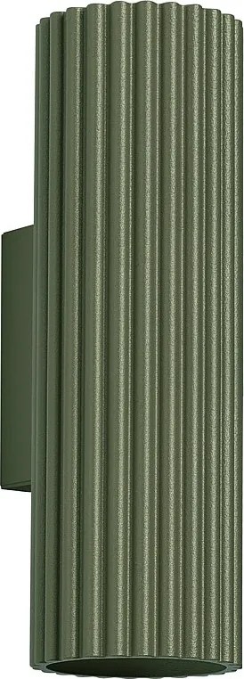 Lampa Ścienna Minimalistyczny Karbon, Aluminium - 2 Źródło - L.6.5 X H.20 Cm - Zielony Oliwkowy