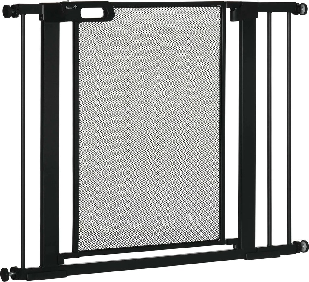 PawHut Brama schodowa zabezpieczająca dla zwierząt, Bramka dla psów, regulowana od 75 cm - 103 cm, Czarny
