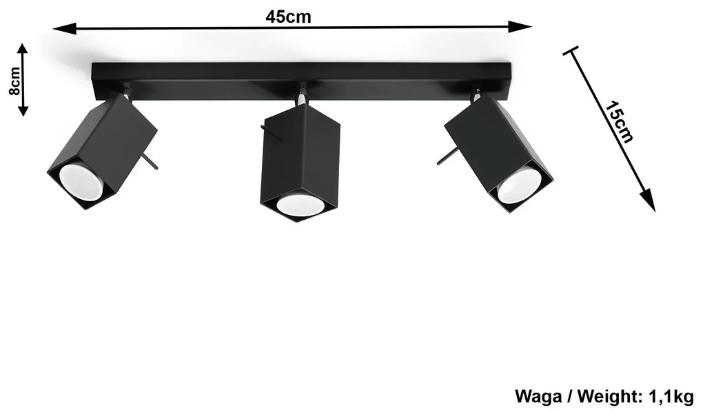 Halogenowy plafon LED E788-Rexi - czarny