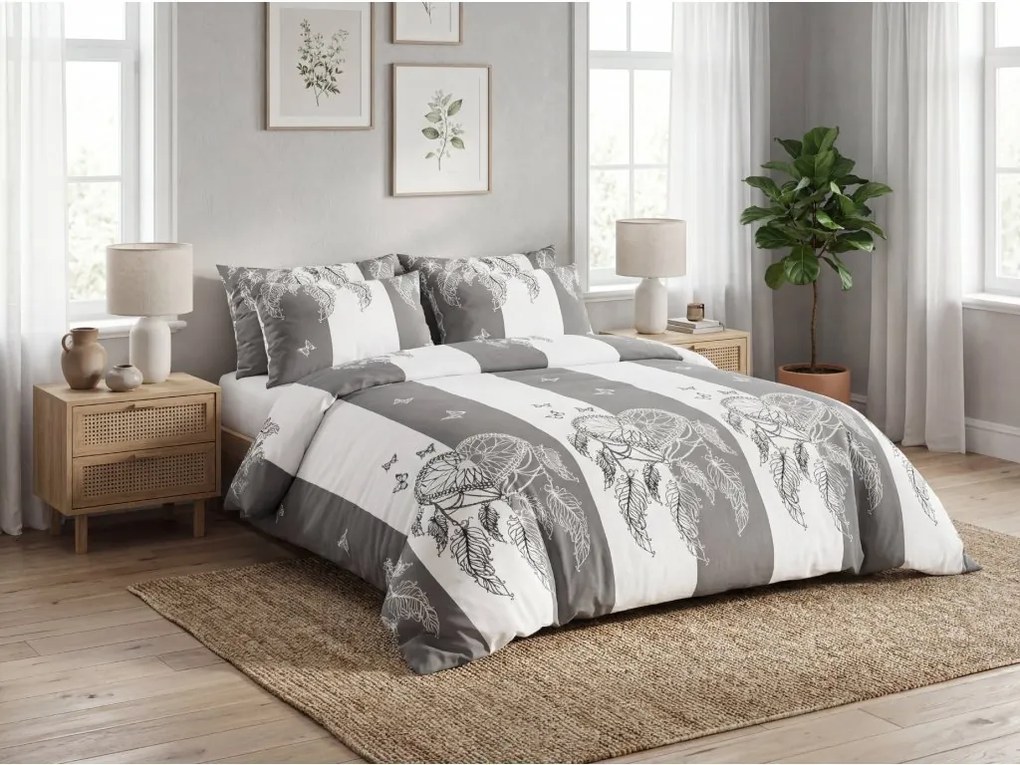 PrzytulneMieszkanie.pl PrzytulneMieszkanie.pl Pościel z mikrowłókna TIRSO szaro-biała Rozmiar pościeli: 70 x 90 cm | 140 x 200 cm