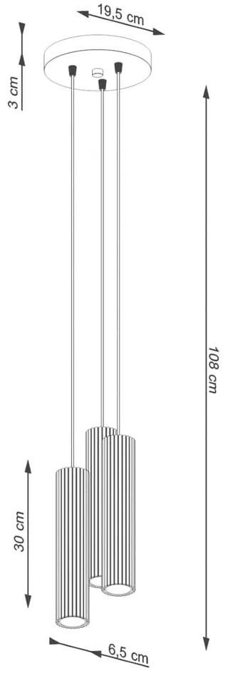 Czarna lampa wisząca ø 19,5 cm Gleam – Sollux