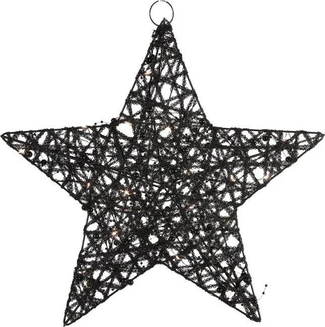 Dekoracja świąteczna gwiazda STARIELLE z oświetleniem LED 30 cm, czarna