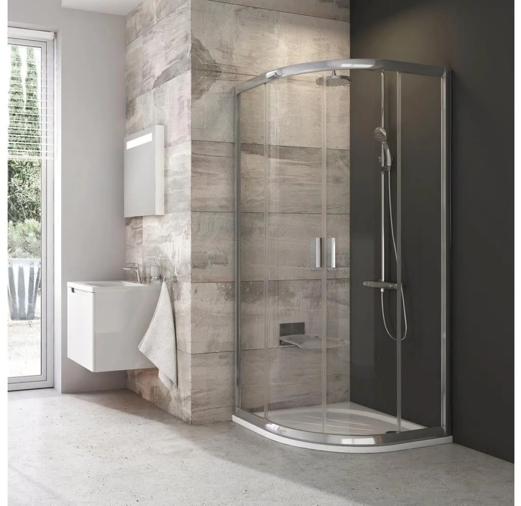Ravak 3B270C00Z1B-Kabina prysznicowa czteroczęściowa półokrągła BLIX 90x90cm chrom błyszczący