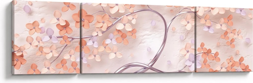 Obraz kwiatów drzewa koralowego - abstrakcja (170x50 cm)