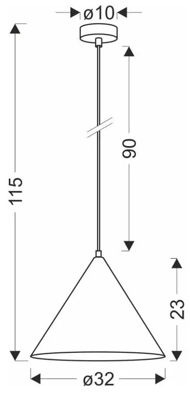 Brązowa lampa wisząca z metalowym kloszem ø 32 cm Dunca – Candellux Lighting