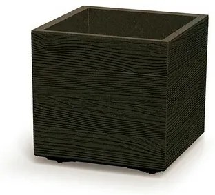 Doniczka MADERA SQUARE ECO WOOD 38,5 cm, ciemnobrązowy, L