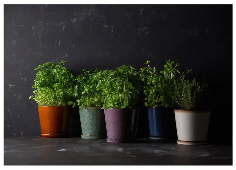 Kamionkowa osłonka na doniczkę ø 14 cm Gastro Dark Blue/Black – Bitz