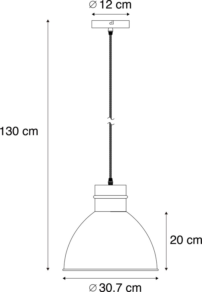 Zestaw 3 rustykalnych lamp wiszących szarych - Dory
