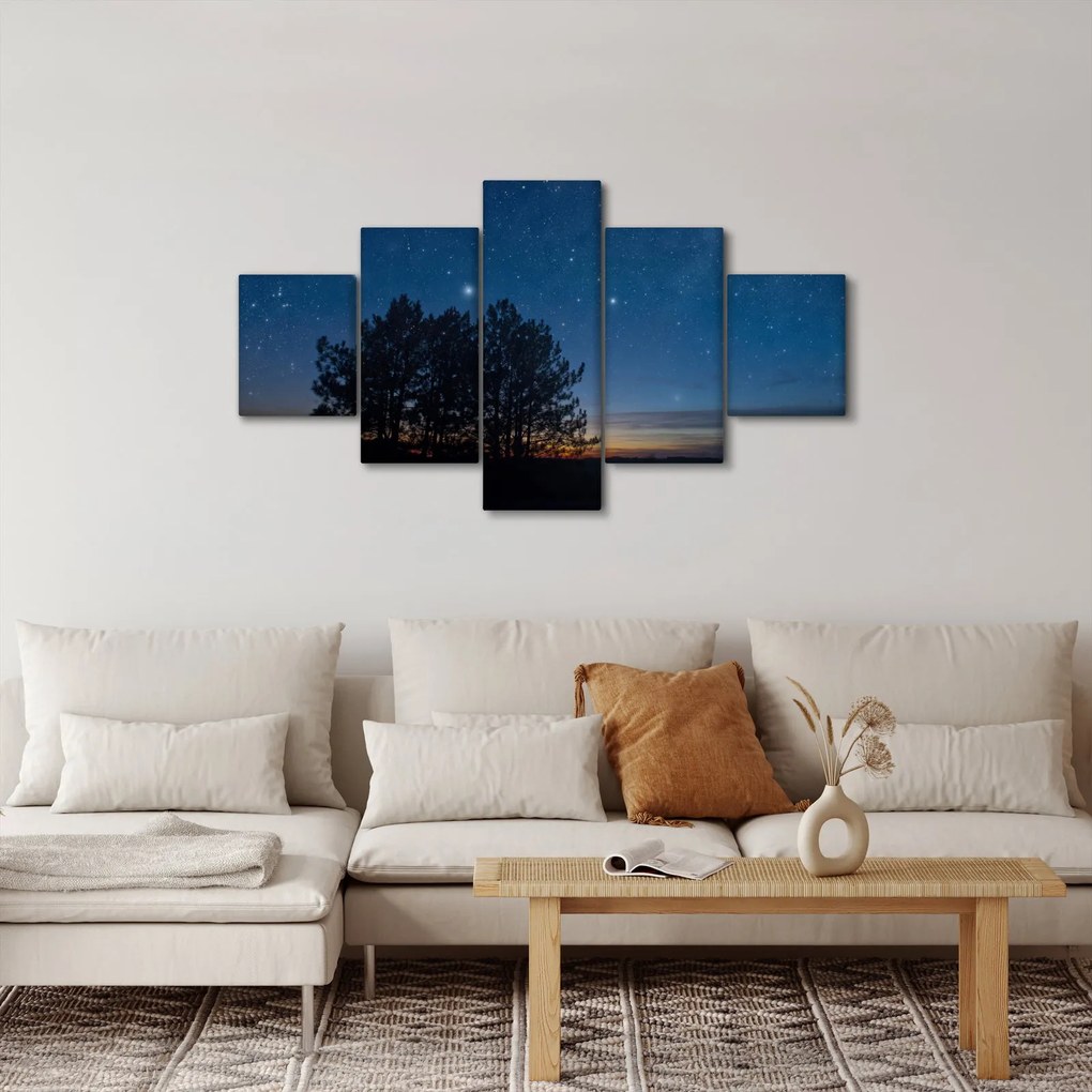Obraz drzew w nocy (125x70 cm)