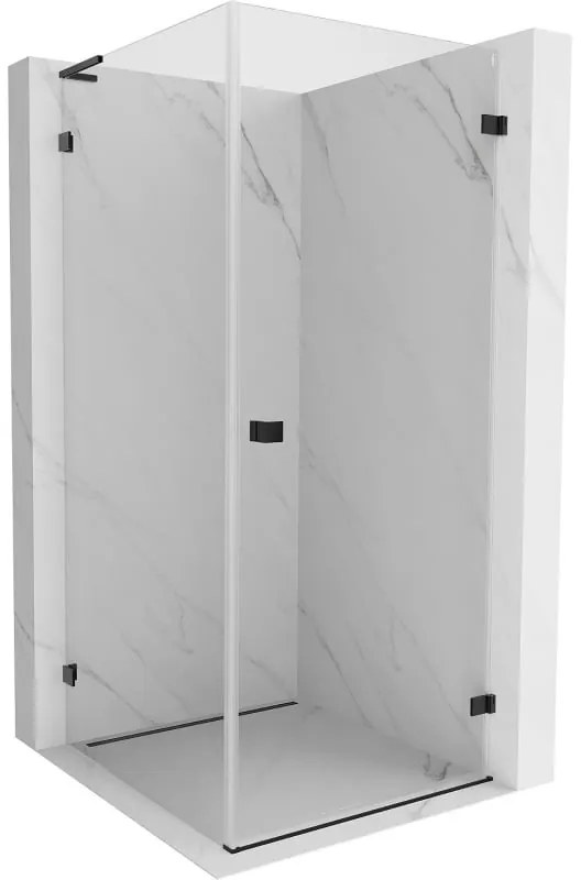Mexen Lunar-B L kabina prysznicowa uchylna prawa 80 x 80 cm, transparent, czarna - 832L-080-080-70-00-P