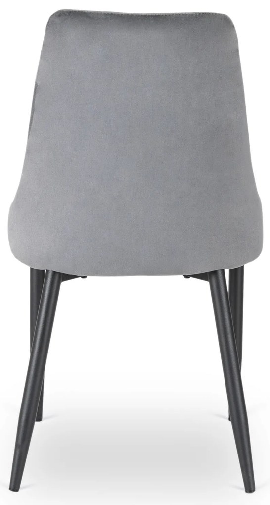 Zestaw Stół Okrągły Rozkładany HARRY 102-142 cm Dąb Artisan/Czarny i 4 Krzesła Tapicerowane BARI Szare Nowoczesne