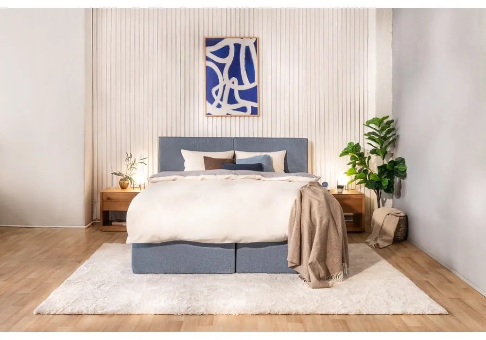 Niebieskie łóżko kontynentalne 160x200 cm Olia Bold – Bonami Selection