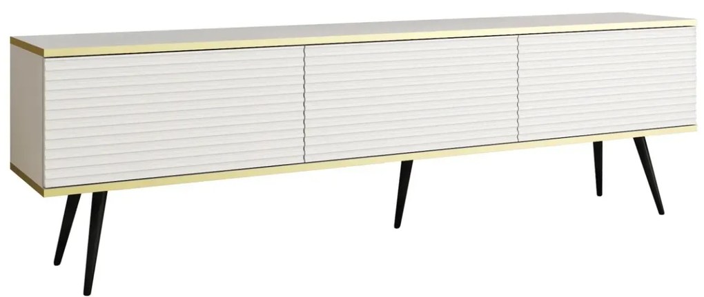 Szafka RTV KARL 3D 175cm wisząca/stojąca biały mat PIASKI Meble