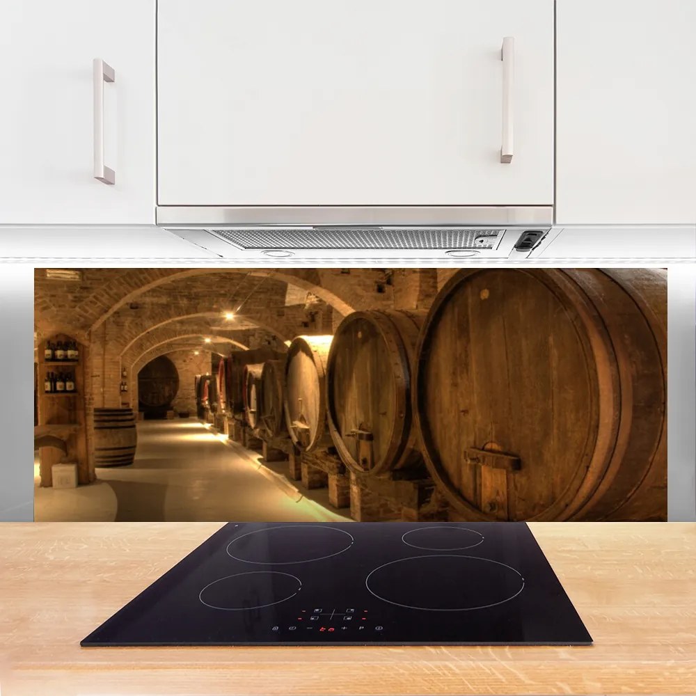 Panel nad blat kuchenny Drewniane Beczki W Starym Stylu