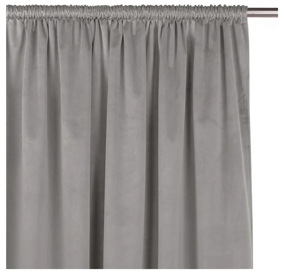 Szara aksamitna zasłona częściowo zaciemniająca (dimout) 265x250 cm Velto – Filumi