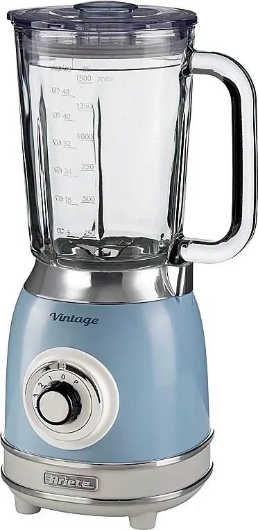Niebieski mikser vintage Ariete z szklanym kubkiem
