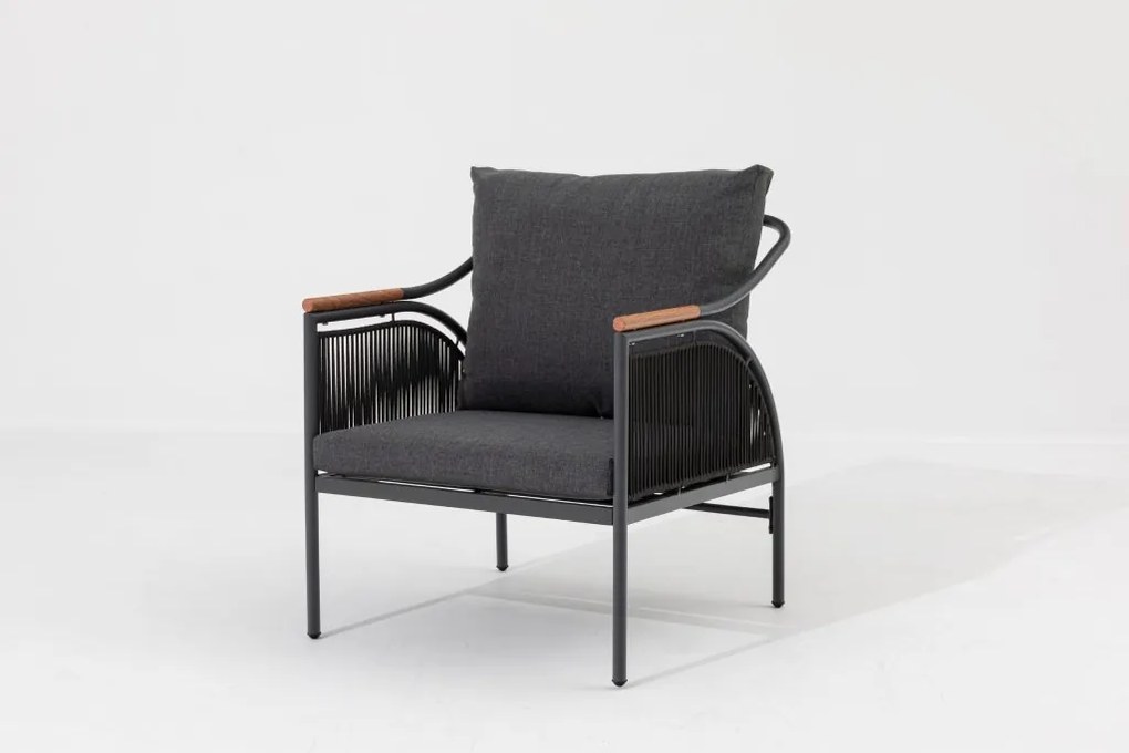 Doppler LUCCA antracyt ogrodowy zestaw wypoczynkowy 2+1+1