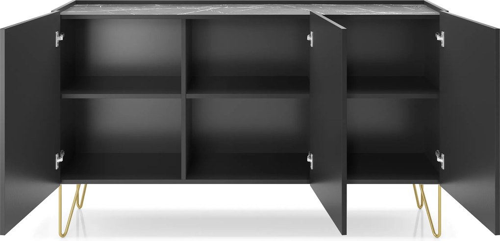 Komoda ARMONIA 144 cm do Salonu Sypialni Czarny