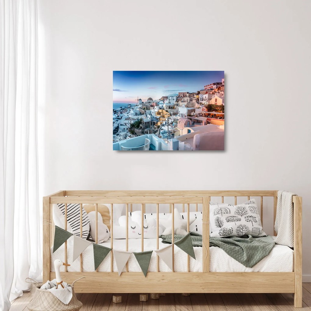 Obraz na szkle - Zmierzch na Santorini (70x50 cm)
