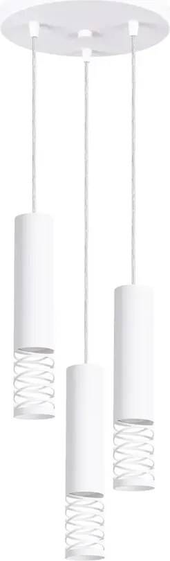 Biała nowoczesna lampa wisząca z trzema tubami N4-B72