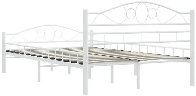 Białe Metalowe Łóżko 120X200 Cm Hubio Dąb K2-N93