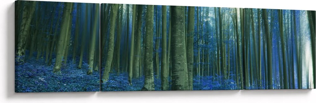 Obraz - Niebieski las (170x50 cm)