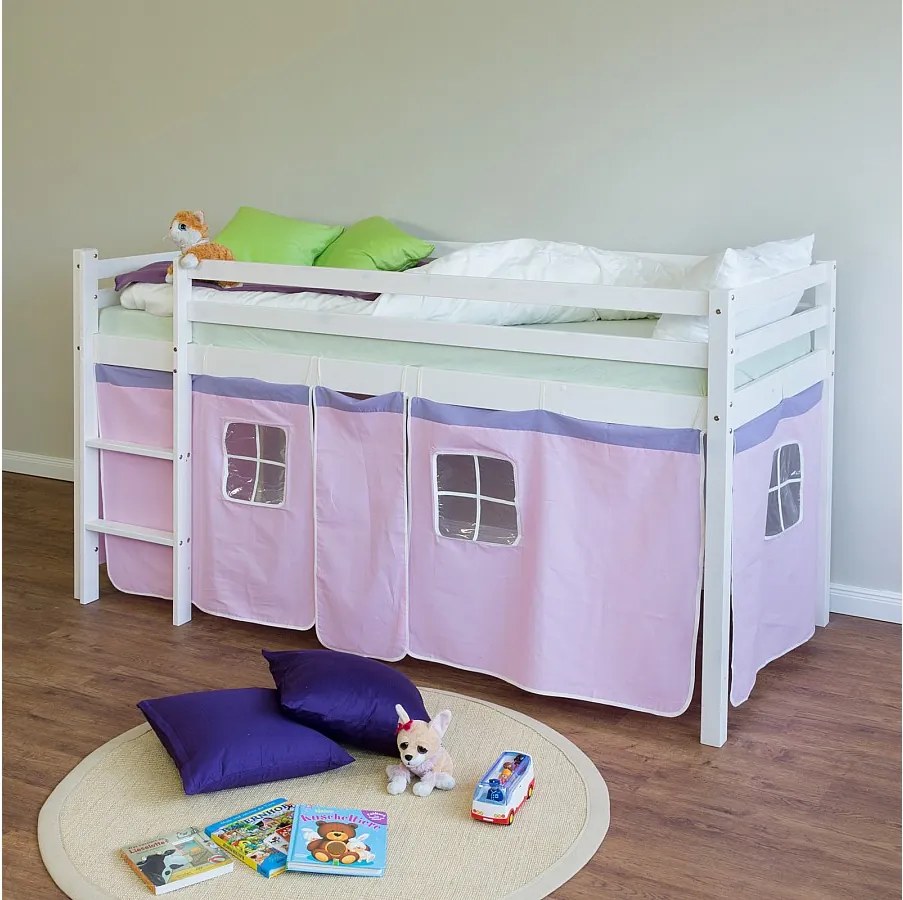 Łóżko piętrowe 90x200 cm Różowe