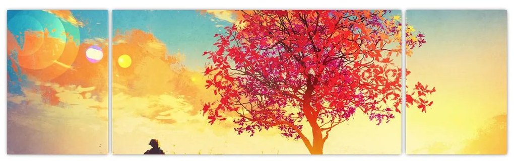Obraz drzewa na wzgórzu (170x50 cm)